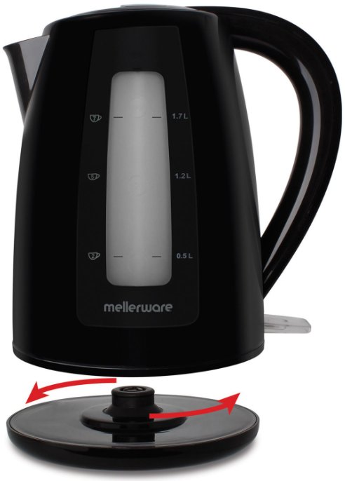 Mellerware Breede 360° Cordless Black 2L Plastic Kettle — image 1