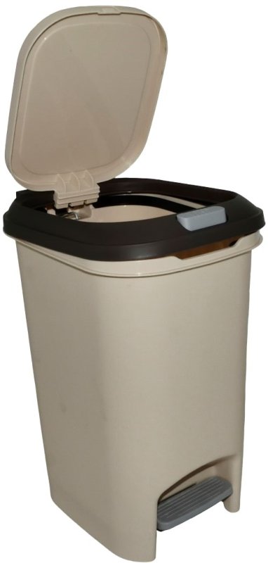 Casey 20 Litre Step On Pedal Waste Bin Beige And Brown — image 1