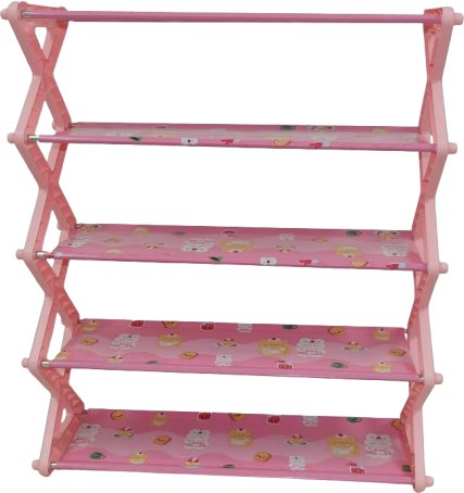 Nordic Wind Cross 5 Tier 15 Shoe Rack Pink — image 1