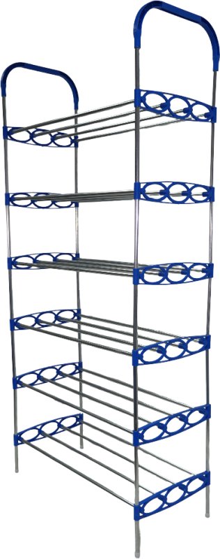 Nordic Wind Blue 6 Tier 18 Shoe Steel Rack — image 1