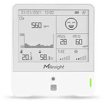 Milesight Indoor Ambience Monitor - Temp, Humidity, PIR, Light, TVOC, CO2, Barometric, PM2.5/10 — image 1