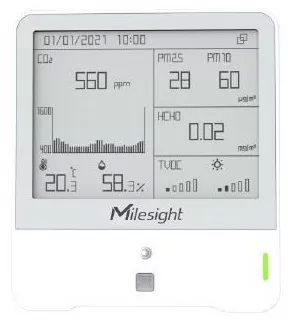 Milesight Indoor Ambience Monitor - Temp, Humidity, PIR, Light, TVOC, CO2, HCHO, Barometric, PM* — image 1