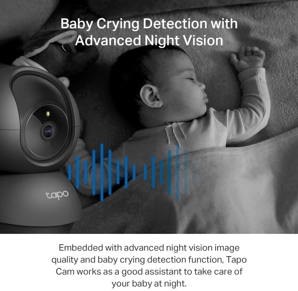 TP Link Pan or Tilt Home Security WiFi Camera Black — image 1