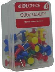 DLOffice Multicolour 24mm Pushpins Thumb Tacks Plastic Tub — image 1