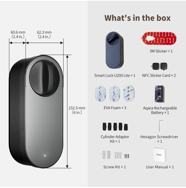Aqara U200 Lite Matter Retrofit Smart Lock Kit |  EL-D03D-BLACK — image 4