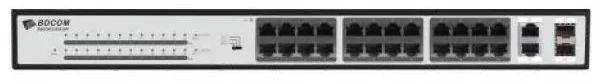 BDCOM 24-Port 10/100 370W POE switch, 24 POE ports, 2 x 1000Mbps Combo ports — image 2