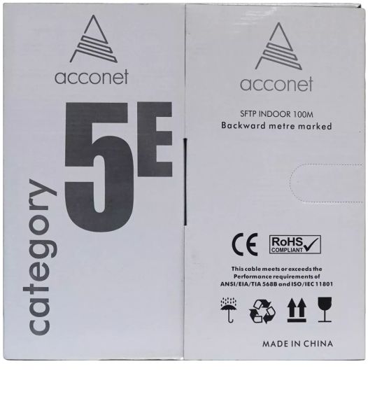 Acconet CAT5e Indoor Ethernet Cable 100m White Solid Copper STP Pull Box | CAT5-100-SC-STP — image 3