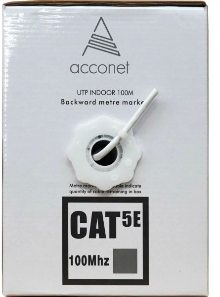 Acconet CAT5e Indoor Ethernet Cable 100m White CCA UTP Pull Box | CAT5-100 — image 2