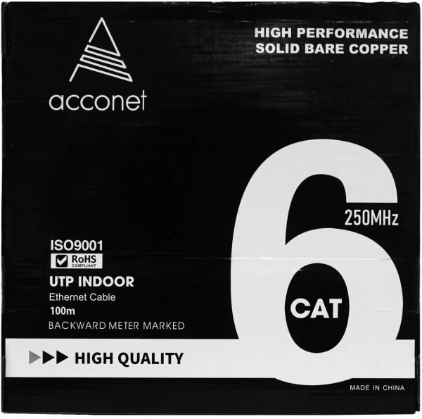 Acconet CAT6 Indoor Ethernet Cable 100m White Solid Copper UTP Pull Box | CAT6-100-SC — image 3
