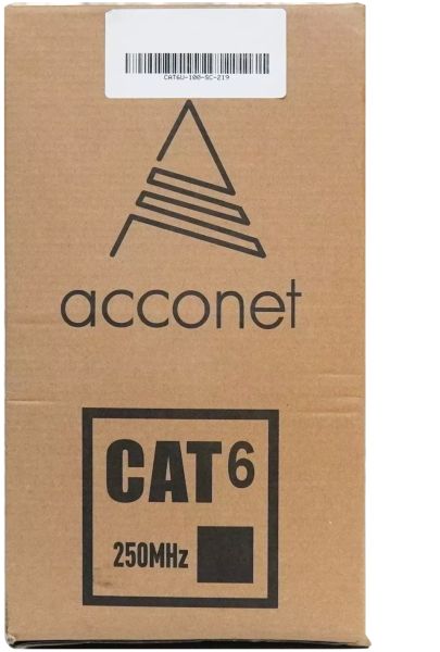 Acconet CAT6 UV Outdoor Ethernet Cable 100m Black Solid Core SF/TP Pull Box | CAT6U-100-SC — image 2