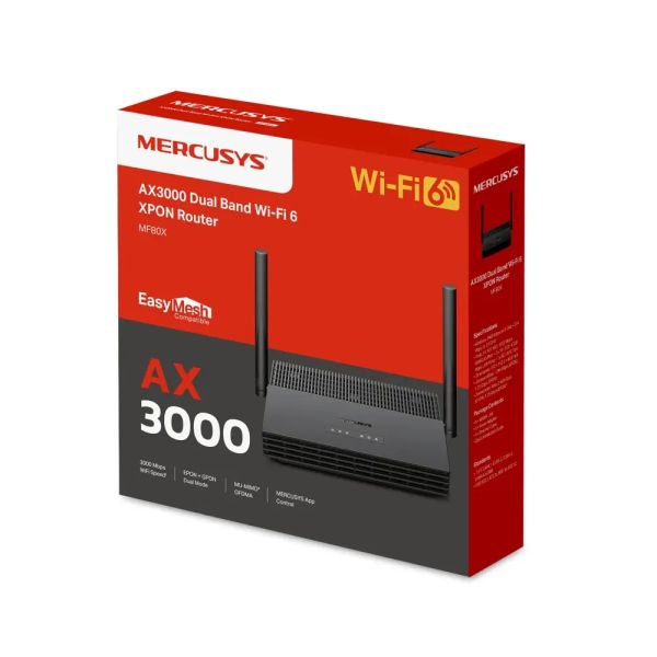 Mercusys AX3000 Dual Band Wi-Fi 6 XPON Router, GPON/EPON | MF80X — image 3