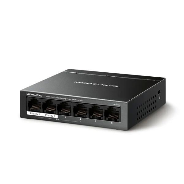Mercusy 6-Port 10/100 Mbps Desktop Switch with 4-Port PoE+ | MS106LP — image 3