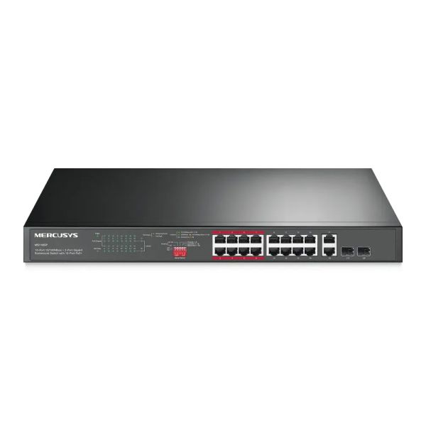 Mercusy 16-Port PoE+ Rackmount Switch + 2-Gigabit | MS118CP — image 3