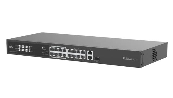 UNV - 16x Fast Ethernet PoE Ethernet Port Switch, 2x Gigabit port, 1x SFP port — image 4