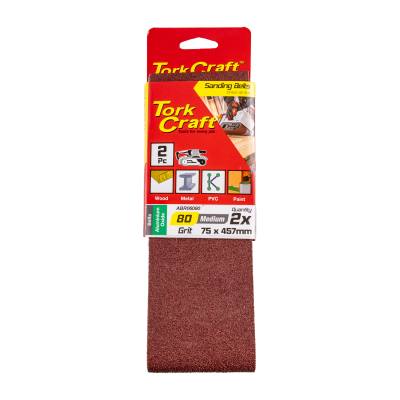 SANDING BELT 75 X 457MM 80GRIT 2/PACK — image 1