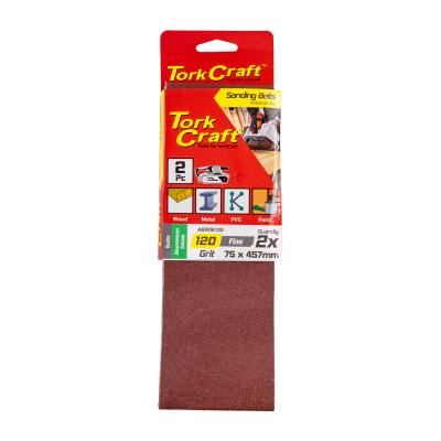 SANDING BELT 75 X 457MM 120GRIT 2/PACK — image 1