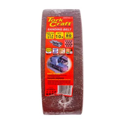 SANDING BELT 75 X 510MM 80 GRIT 10/PACK — image 1