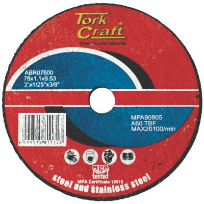 ABRASIVE CUTTING WHEEL FOR STEEL 76 X 1.1 X 9.53 — image 1