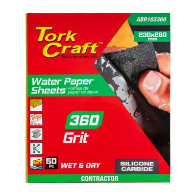 WATER PAPER 230 X 280MM 360 GRIT WET & DRY 50 PER PACK STD — image 1