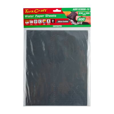 WATER PAPER 230 X 280MM 600 GRIT WET & DRY 10 PER PACK STD — image 1