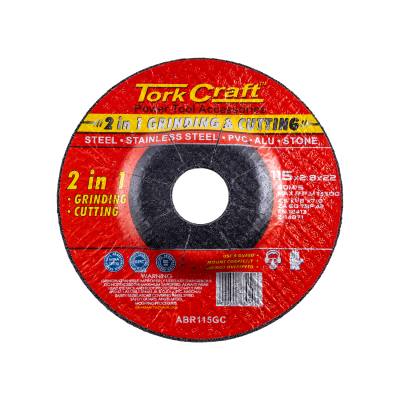 2 IN 1 GRINDING & CUTTING DISC 115MM X 2.8 X 0.22 STEEL/SS/PVA/ALU/STO — image 1