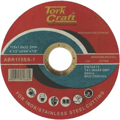 CUTTING DISC STAINLESS STEEL 115 x 1.0 x 22.22 MM — image 1