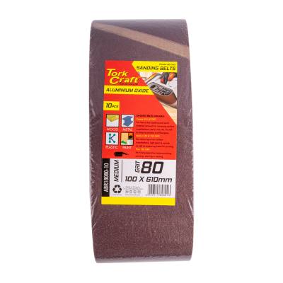 SANDING BELT 100 X 610MM 80 GRIT 10/PACK — image 1