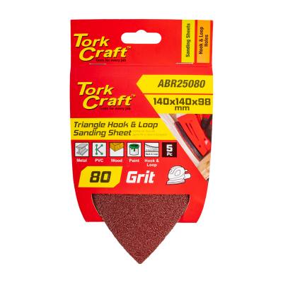 SANDING TRIANGLE 80 GRIT 140 X 140 X 98MM 5/PACK W/H HOOK AND LOOP — image 1