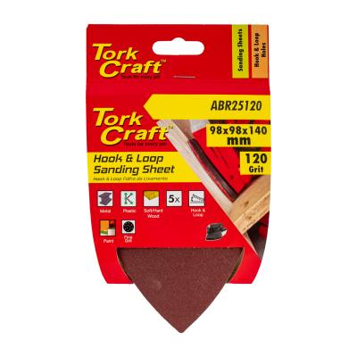 SANDING TRIANGLE 120 GRIT 140 X 140 X 98MM 5/PACK W/H HOOK AND LOOP — image 1