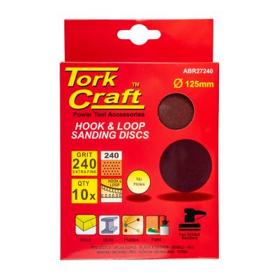 SANDING DISC 125MM NO HOLE 240 GRIT 10/PACK HOOK AND LOOP — image 1