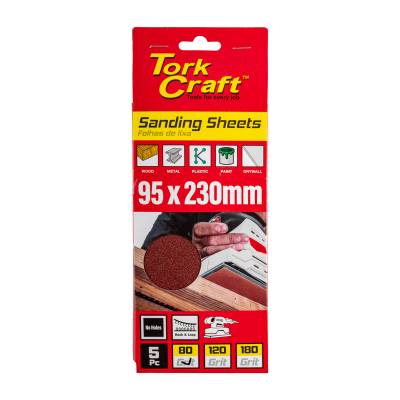 SANDING SHEET ORB 95 X 230MM 80GR HOOK AND LOOP NO HOLES 5/PK — image 1