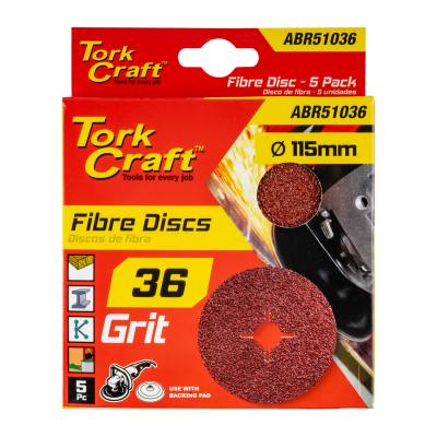 FIBRE DISC 115MM 36 GRIT 5/PACK — image 1