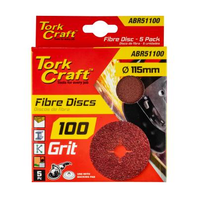 FIBRE DISC 115MM 100 GRIT 5/PACK — image 1