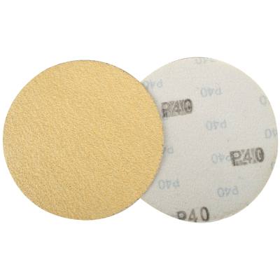 GOLD DISC (50 PIECES) 40 GRIT 150MM WITHOUT HOLE HOOK AND LOOP — image 1