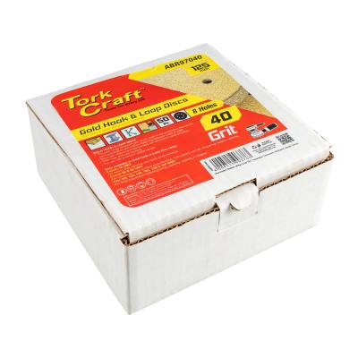 GOLD DISC (50 PIECES) 40 GRIT 125MM X 8 HOLES HOOK AND LOOP — image 1