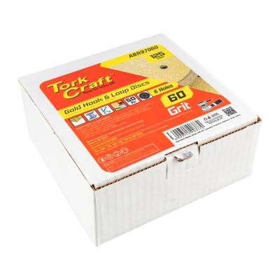 GOLD DISC (50 PIECES) 60 GRIT 125MM X 8 HOLES HOOK AND LOOP — image 1