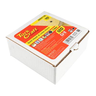 GOLD DISC (50 PIECES) 120 GRIT 125MM X 8 HOLES HOOK AND LOOP — image 1