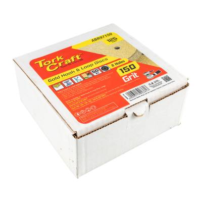 GOLD DISC (50 PIECES) 150 GRIT 125MM X 8 HOLES HOOK AND LOOP — image 1