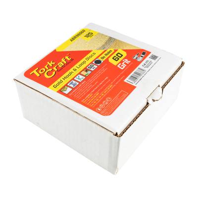 GOLD DISC (50 PIECES) 60 GRIT 125MM WITHOUT HOLE HOOK AND LOOP — image 1
