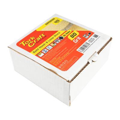 GOLD DISC (50 PIECES) 80 GRIT 125MM WITHOUT HOLE HOOK AND LOOP — image 1