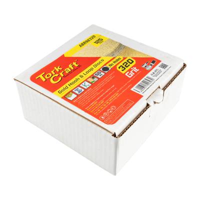 GOLD DISC (50 PIECES) 320 GRIT 125MM WITHOUT HOLE HOOK AND LOOP — image 1