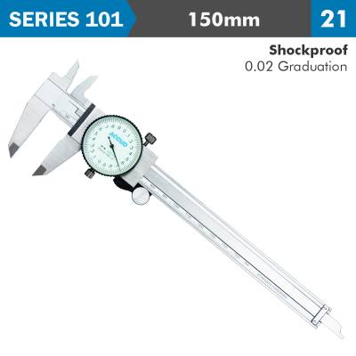 DIAL CALIPER 150MM 0.03MM ACC. 0.02MM GRAD. S/STEEL SHOCKPROOF — image 1