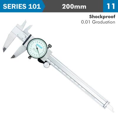 DIAL CALIPER 200MM 0.03MM ACC. 0.01MM GRAD. S/STEEL SHOCKPROOF — image 1