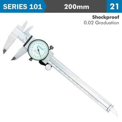 DIAL CALIPER 200MM 0.03MM ACC. 0.02MM GRAD. S/STEEL SHOCKPROOF — image 1