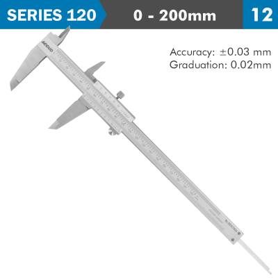 VERNIER CALIPER 200MM 0.03MM ACC. DIN862 0.02MM GRAD. S/STEEL — image 1