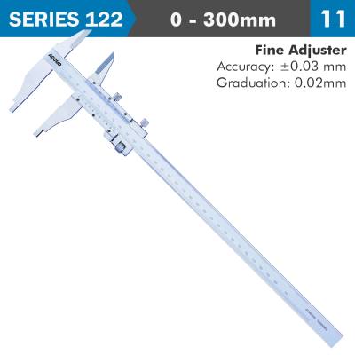 VERNIER CALIPER 300MM 0.03MM ACC. FINE ADJ. 0.02MM GRAD. S/STEEL — image 1