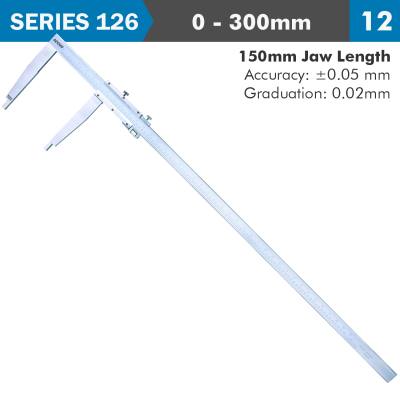 VERNIER CALIPER 300MM 0.05MM ACC. 150MM 0.02MM GRAD S/STEEL — image 1