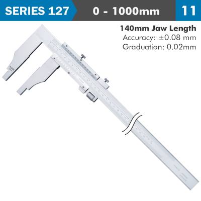 VERNIER CALIPER 1000MM 0.08MM ACC. 140MM 0.02MM GRAD S/STEEL — image 1
