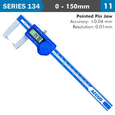 DIG. CALIPER 150MM 0.04MM ACC. OUTSIDE POINT 0.01MM RES. S/STEEL — image 1