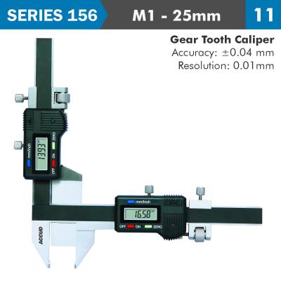 DIG. CALIPER M1-25MM OFFSET GEAR TOOTH 0.04MM ACC. 0.01MM RES. S/STEEL — image 1
